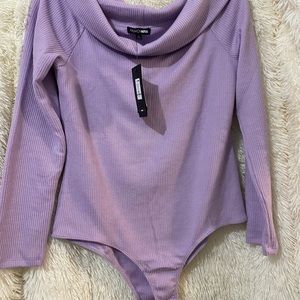 Lavender off the shoulder bodysuit